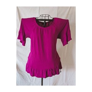 Magenta Ruffled Blouse
